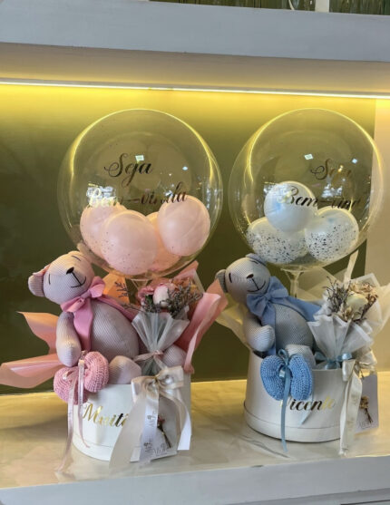 Maternidade com pelúcia listrada