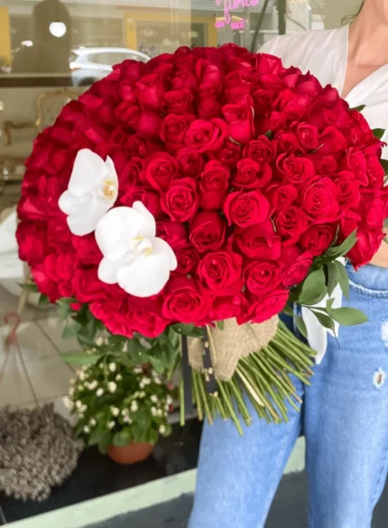 Buquê Supreme com 200 rosas vermelhas